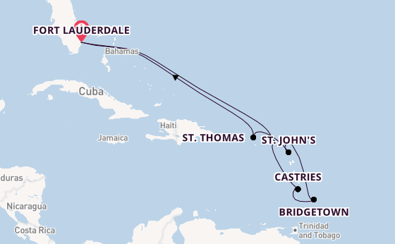 Caribbean vanaf Fort Lauderdale, Verenigde Staten met de Celebrity Ascent