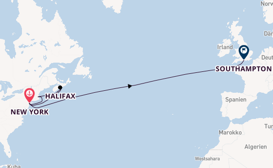 Transatlantik ab New York auf der Queen Mary 2