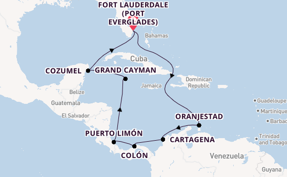 Caribbean from Fort Lauderdale (Port Everglades), Florida with the Caribbean Princess