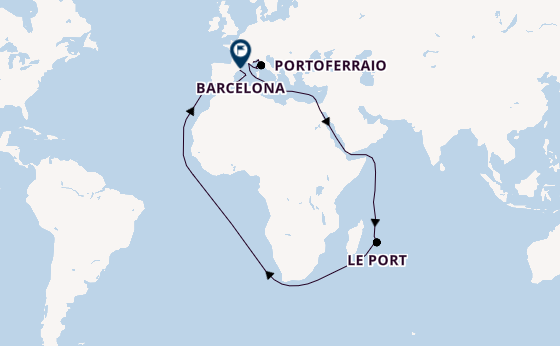 Westelijke Middellandse Zee vanaf Nice, Frankrijk met de Le Bougainville