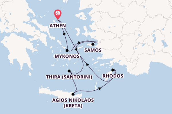 8daagse cruise naar Agios Nikolaos (Kreta)