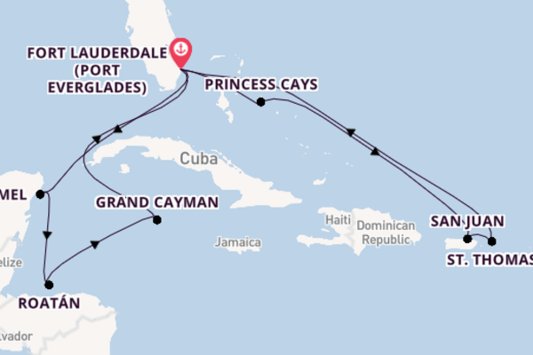 15 day cruise with the Sun Princess to Fort Lauderdale (Port Everglades)