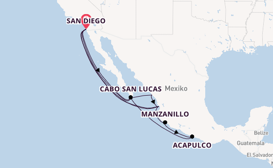 Mexikanische Riviera ab San Diego, USA auf der Koningsdam