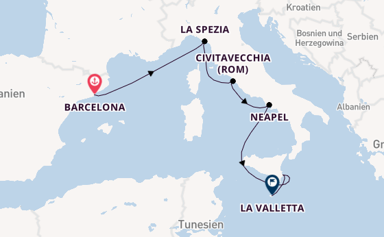 Westliches Mittelmeer ab Barcelona, Spanien auf der EXPLORA II