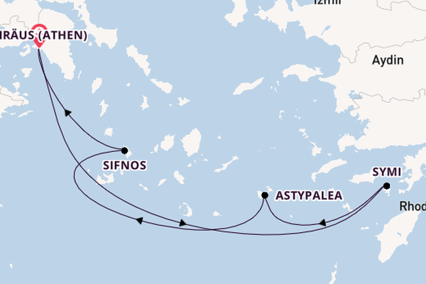 Östliches Mittelmeer ab Piräus (Athen), Griechenland auf der Star Clipper