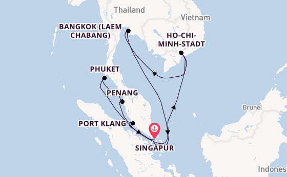 Südostasien ab Singapur, Singapur auf der Diamond Princess
