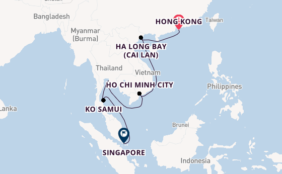 South East Asia from Hong Kong, China with the Seven Seas Explorer