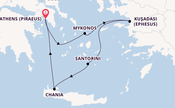 Eastern Mediterranean from Australia with the Evrima