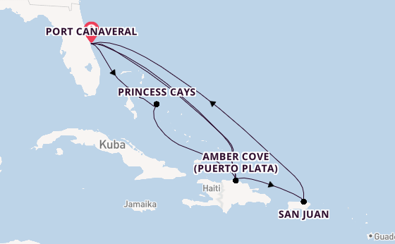 Karibik ab Port Canaveral, USA auf der Caribbean Princess