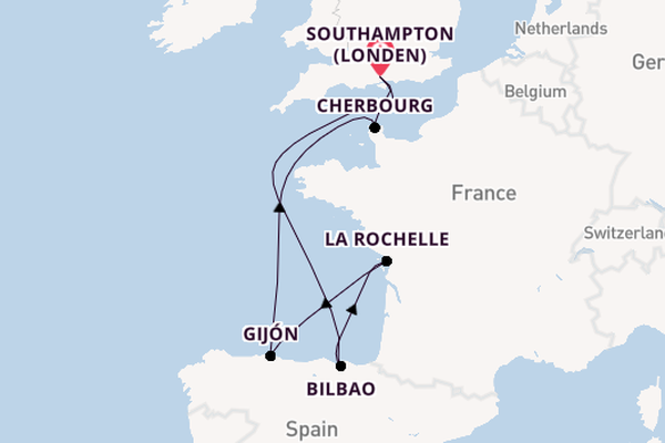 Engeland vanaf Southampton (Londen), Engeland met de MSC Virtuosa