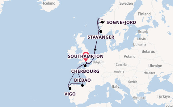 Norway from Southampton, England with the Arvia
