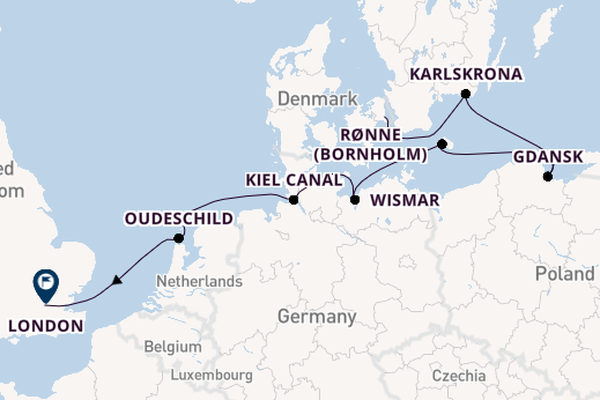 England from Copenhagen, Denmark with the Seabourn Quest