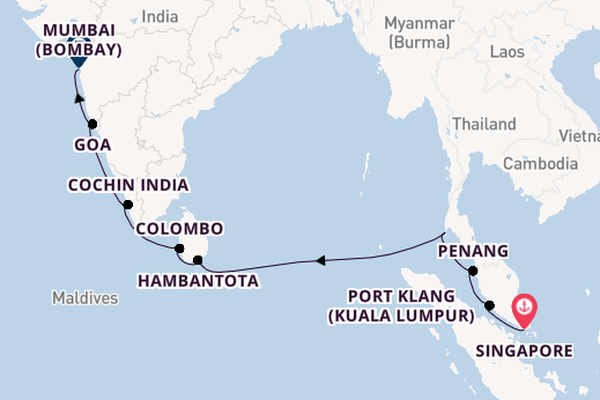 South East Asia from Singapore, Singapore with the Celebrity Millennium