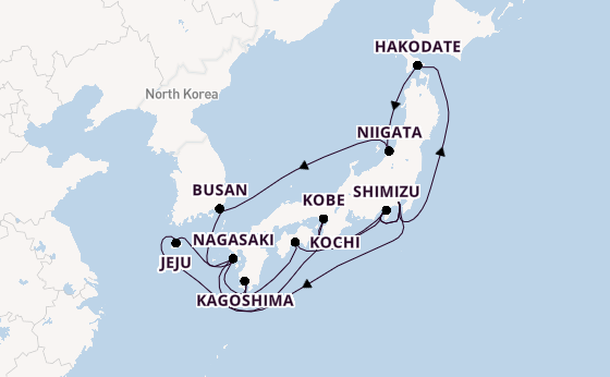 Japan from Yokohama (Tokyo), Japan with the Diamond Princess