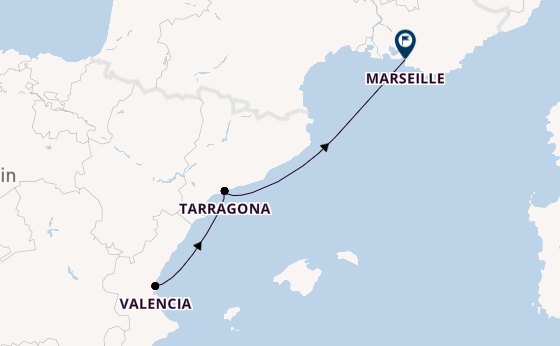 Westelijke Middellandse Zee vanaf Valencia, Spanje met de MSC Sinfonia