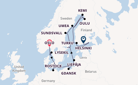 Noorwegen vanaf Oslo, Noorwegen met de Seven Seas Mariner