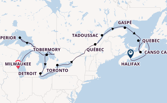 Noord-Amerika vanaf Milwaukee, Wisconsin, Verenigde Staten met de HANSEATIC inspiration