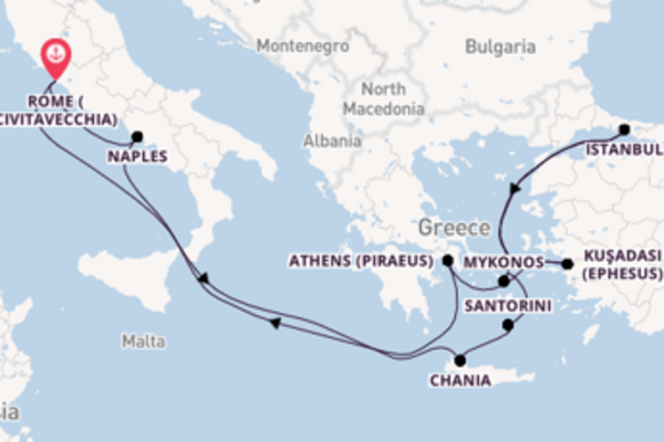 12 day journey on board the Celebrity Beyond from Rome (Civitavecchia)