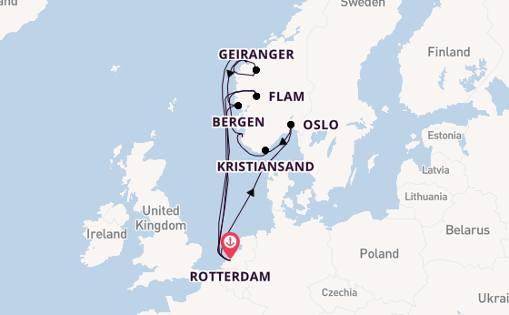 Norway from Rotterdam, Netherlands with the Rotterdam