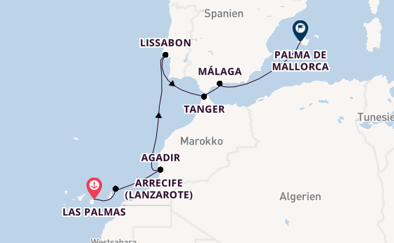 Mein Schiff 7 - Kanaren, Marokko & Mittelmeer - Die Sonnenroute für Entdecker