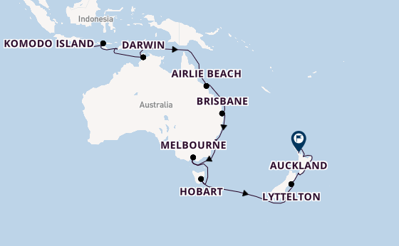 Australia and New Zealand from Bali, Indonesia with the Marina
