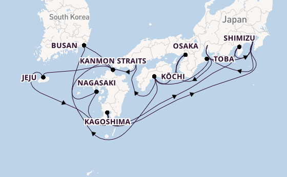 Japan from Tokyo, Japan with the Sapphire Princess