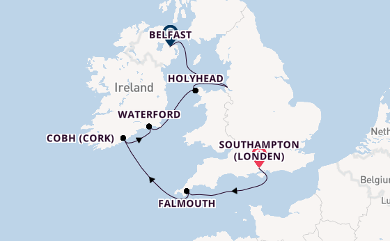 Britse Eilanden vanaf Southampton (Londen), Engeland met de Seven Seas Grandeur