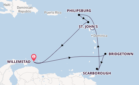 Sailing from Willemstad with the Renaissance