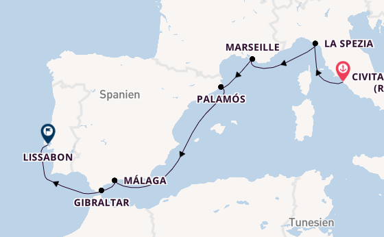 Westliches Mittelmeer ab Civitavecchia (Rom), Italien auf der Seven Seas Splendor