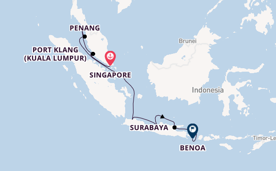 South East Asia from Singapore, Singapore with the Seven Seas Mariner