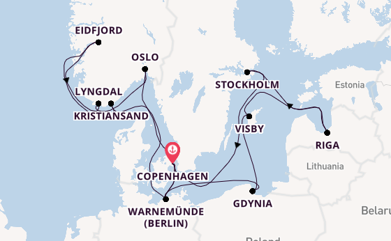 Norway from Copenhagen, Denmark with the MSC Magnifica