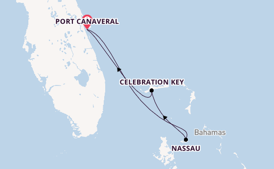 Caribbean from Port Canaveral, Florida, USA with the Carnival Firenze