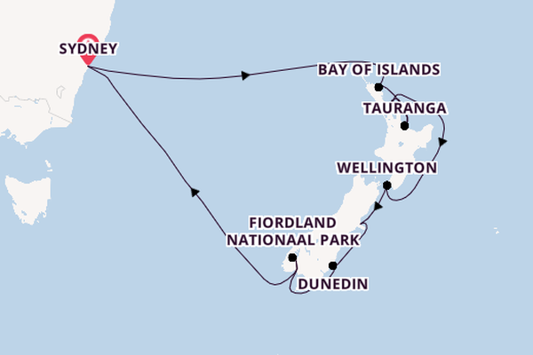 Nieuw Zeeland vanaf Sydney, Australië met de Royal Princess