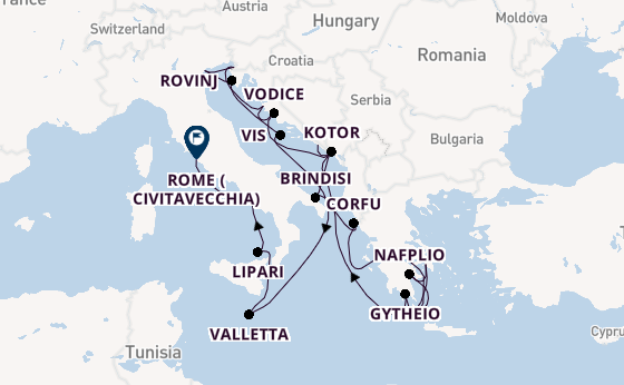 Mediterranean Sea from Dubrovnik, Croatia with the Seabourn Ovation 