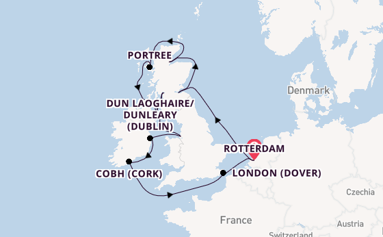 British Isles from Rotterdam, The Netherlands with the Nieuw Statendam