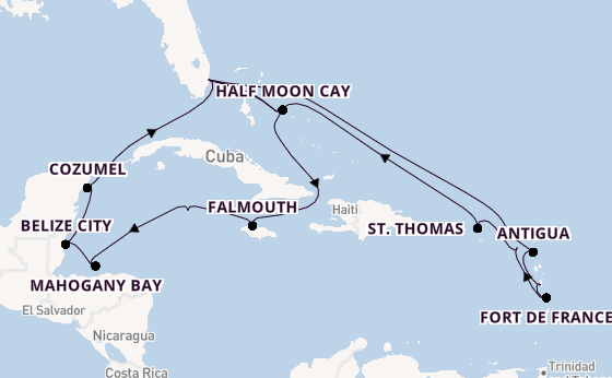 Caribbean vanaf Fort Lauderdale, Verenigde Staten met de Rotterdam