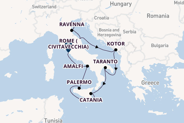 Western Mediterranean from Fusina (Venice) with the Azamara Journey