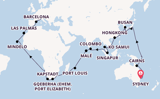 Südostasien ab Sydney auf der Costa Deliziosa