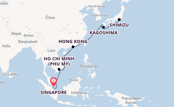 Japan from Singapore, Singapore with the Celebrity Millennium