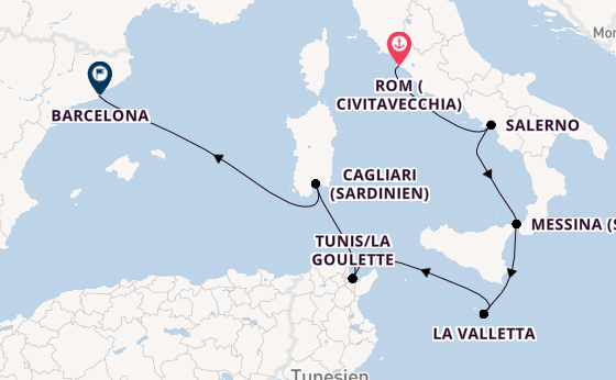 Westliches Mittelmeer ab Civitavecchia (Rom), Italien auf der Explora V