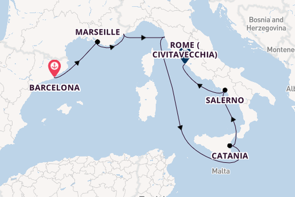 Western Mediterranean from Barcelona, Spain with the Norwegian Epic