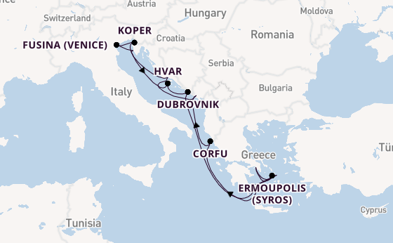 Oostelijke Middellandse Zee vanaf Athene (Piraeus), Griekenland met de EXPLORA I