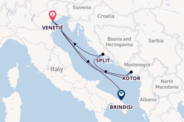 Middellandse Zee vanaf Venetië, Italië met de MSC Armonia