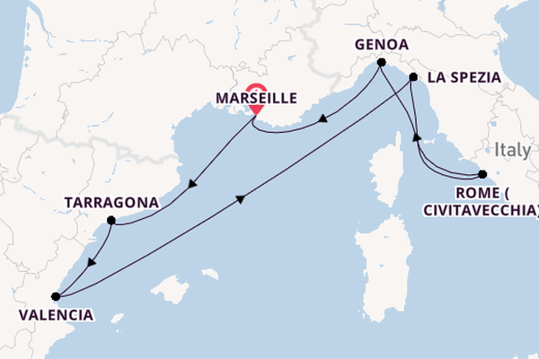 Western Mediterranean from Marseille, France with the MSC Orchestra 