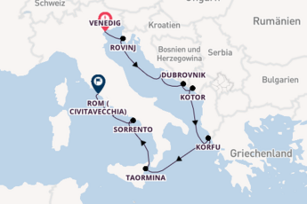 11 Tage Mittelmeer, 4 Länder erleben