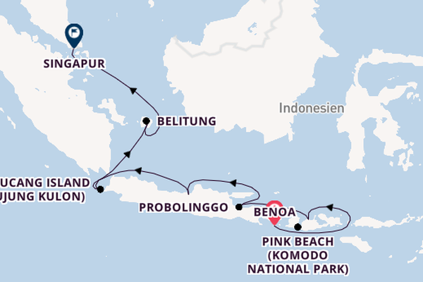 Indonesien ab Benoa, Indonesien auf der Le Soléal