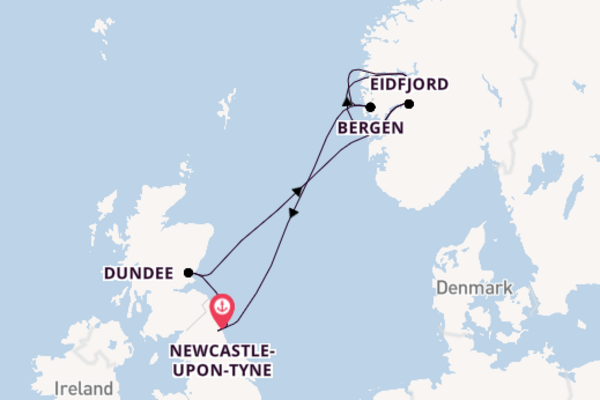 Sailing from Newcastle-upon-Tyne via Eidfjord