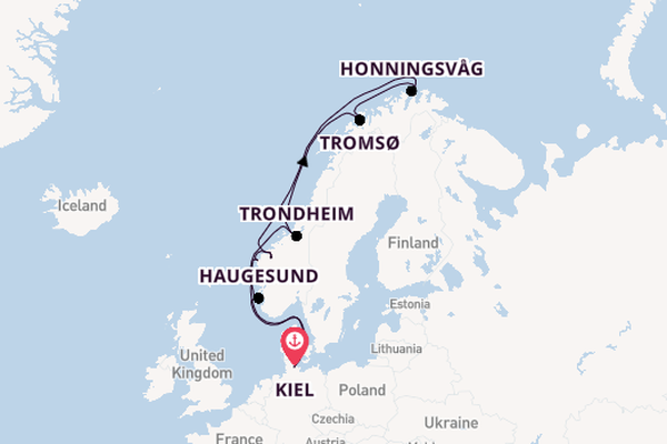 Noorwegen vanaf Kiel, Duitsland met de Mein Schiff Relax