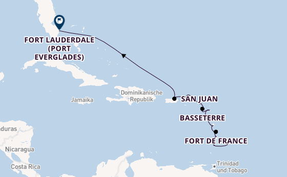 Karibik ab Bridgetown, Barbados auf der Silver Ray