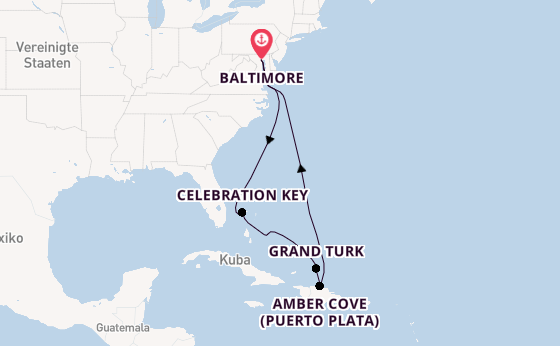 Karibik ab Baltimore, USA auf der Carnival Miracle
